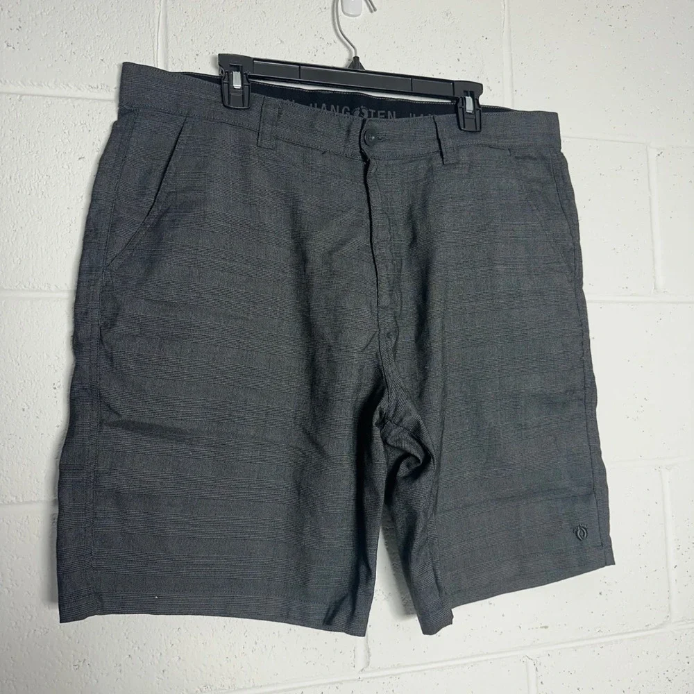 Lot of 2 Hang Ten Mens Hybrid Walk Shorts Size 38 Gray Heather Stretch Quick Dry